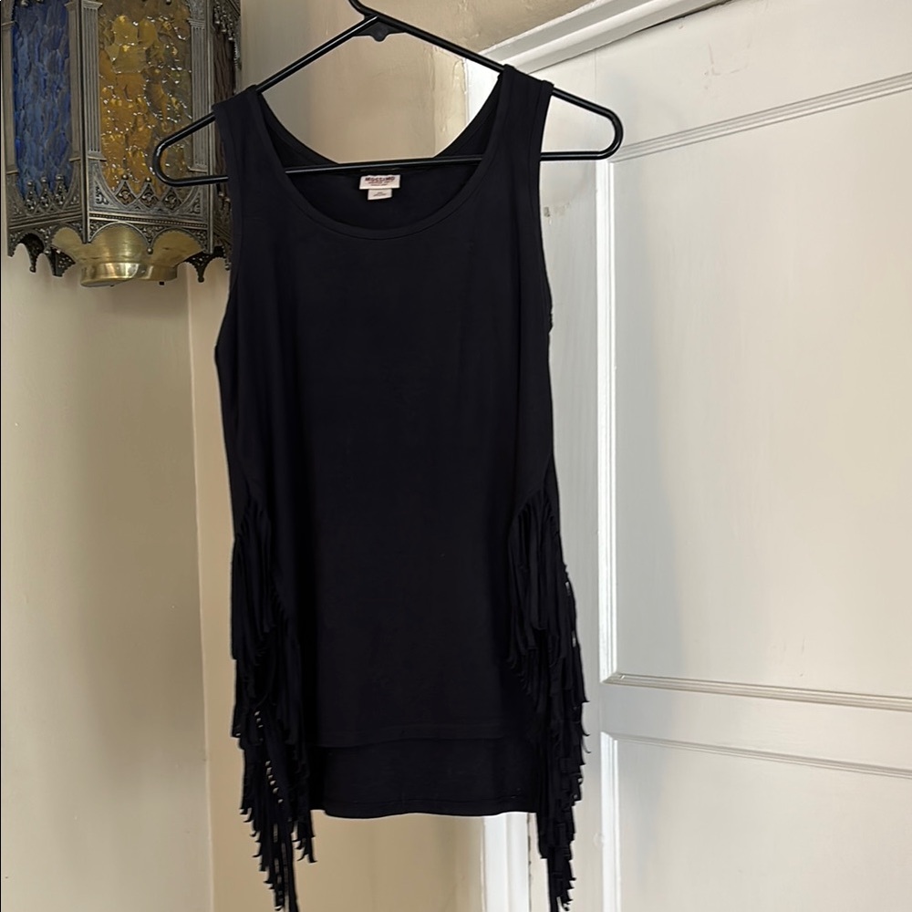 Chico's Black Fringe Tank Top